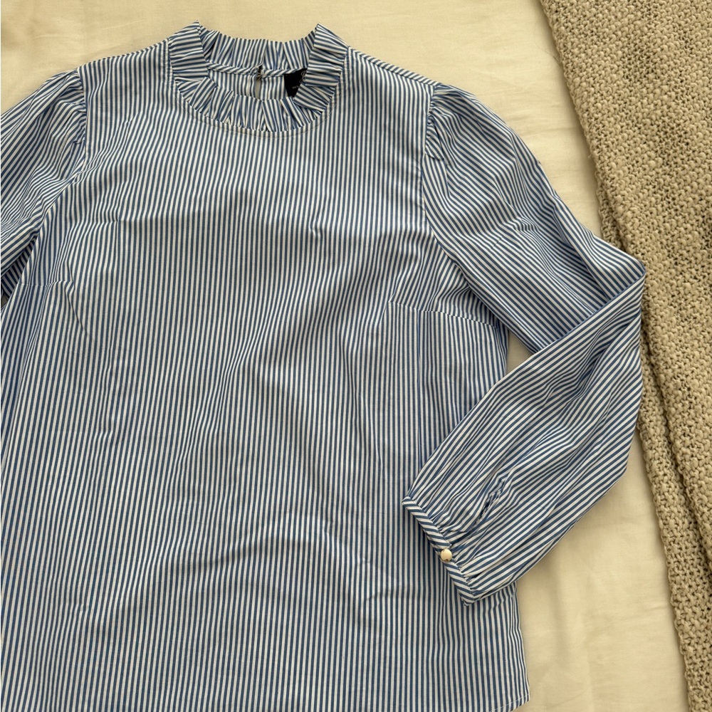 J Crew ruffle neck blouse